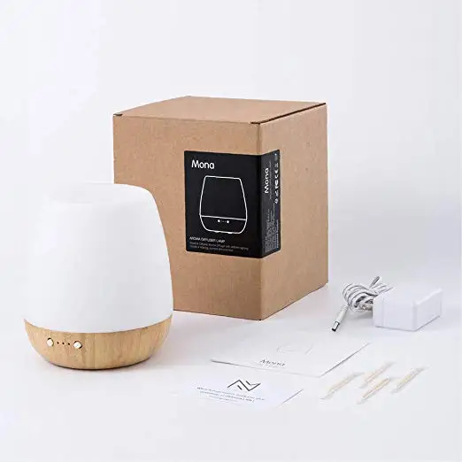 Soicare 180ml home ultrasonic bamboo glass cover air humidifier aroma diffuser