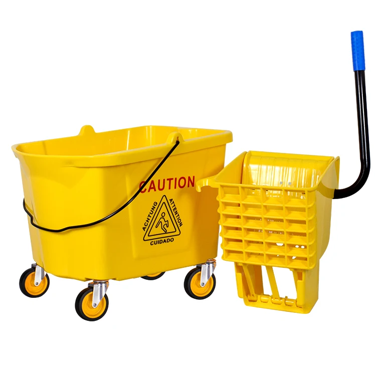 Коммерческий пластиковый боковой пресс, желтая швабра, ведро для отжима, оптовая продажа