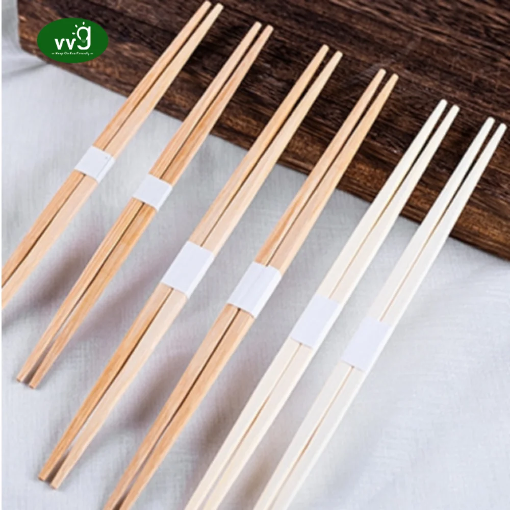 VVG Disposable Bamboo Chopsticks Double Pointed Sleeved and Separated Chop Sticks for Sushi Restaurant