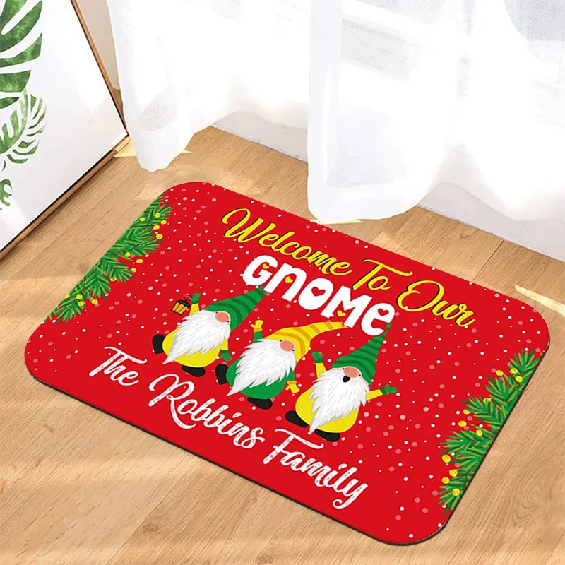 Harmony Christmas Cartoon Floor Mat Household Non Slip Door Mat Santa Claus Holiday Carpet