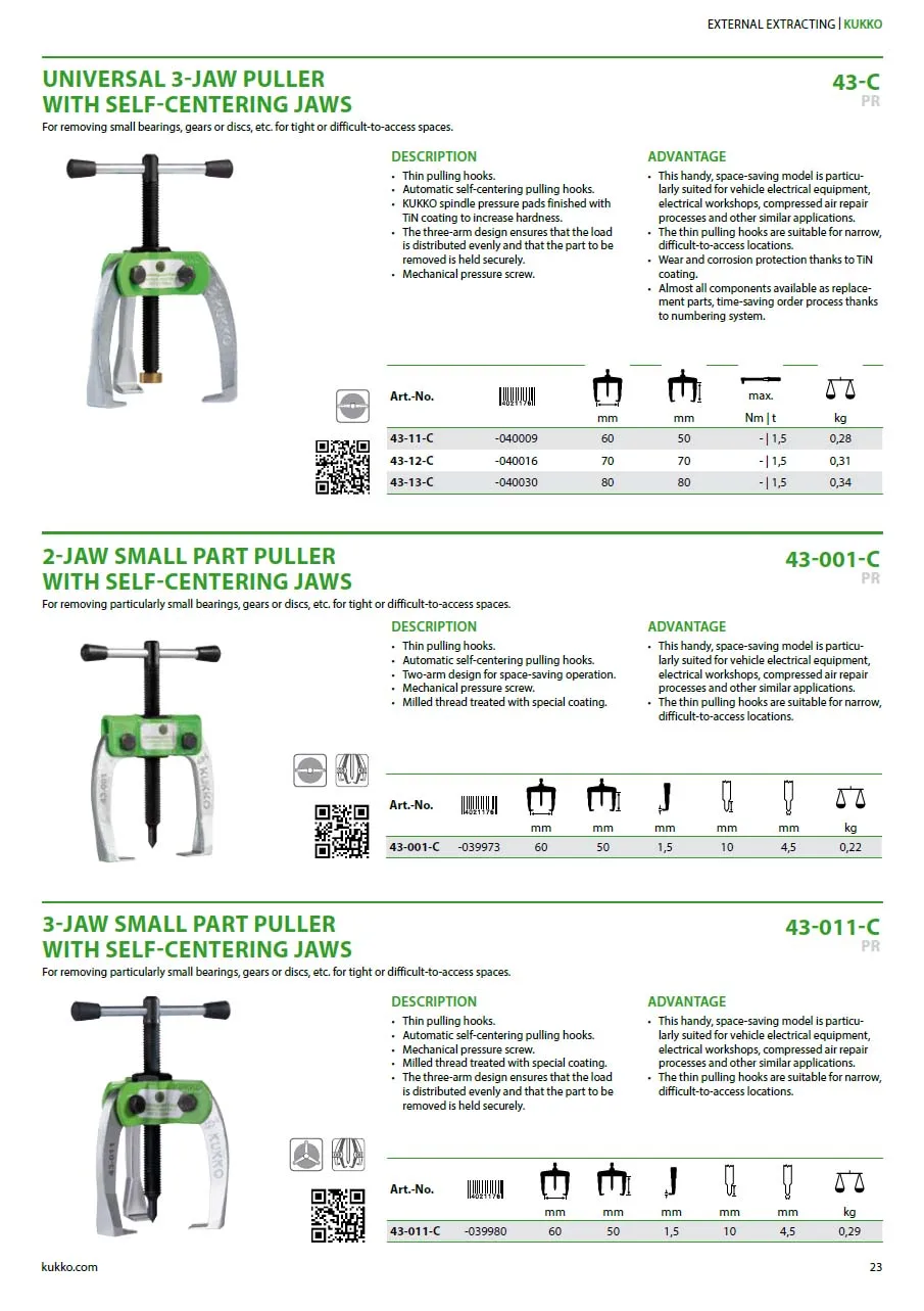 Universal 3 jaws quick adjustment jaws inner small bearing ball joint puller