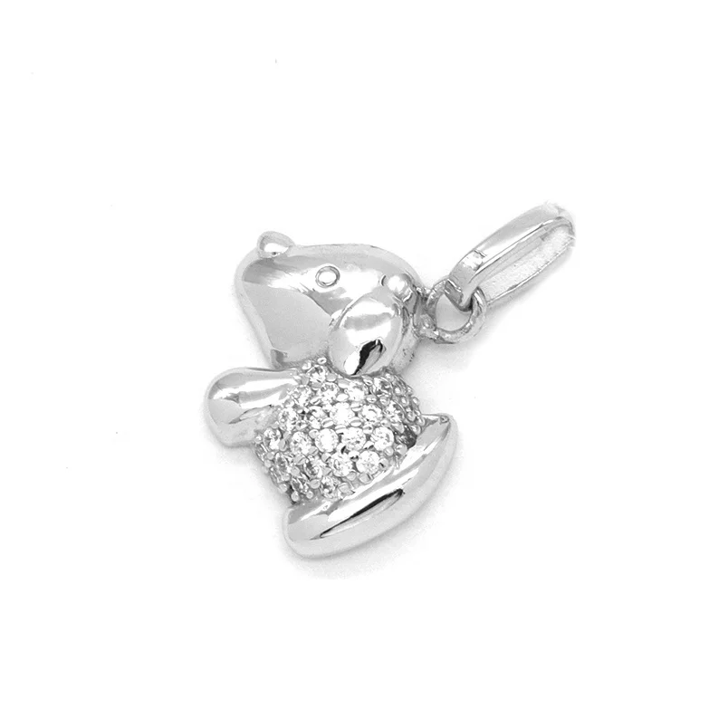 925 Sterling Silver Puppy Dog Jewelry Crystal cubic zirconia necklace pendant Jewelry