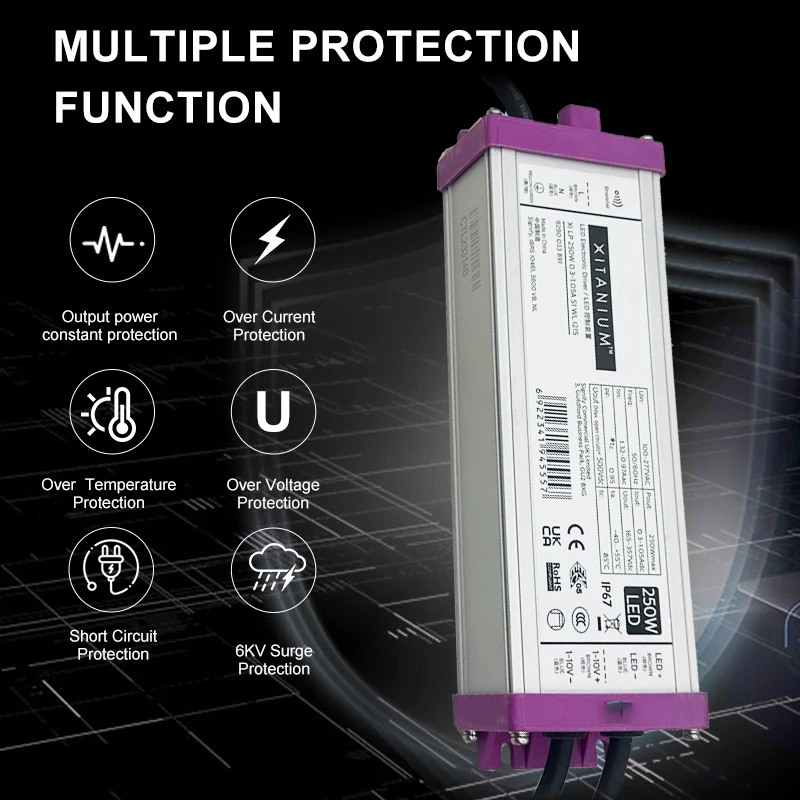 Factory Switching Power Supply 100-277v 220-240v 65w 100w 150w 200w 250w Waterproof Module Led Driver