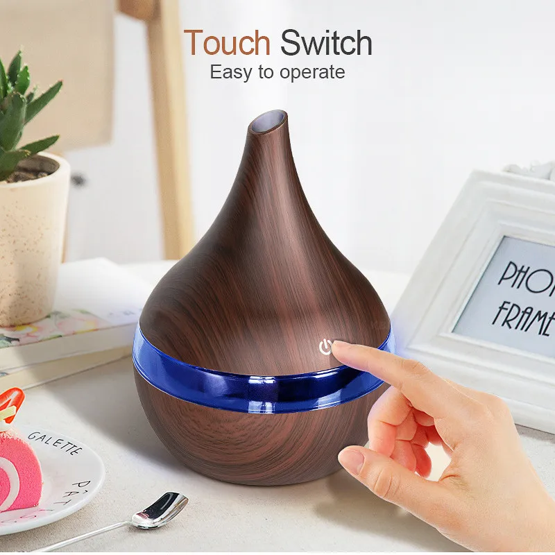 Electric oil Aromatherapy wood grain Ultrasonic air diffuser USB Mini Portable Desktop Air Cooler Car Humidifier Diffuser