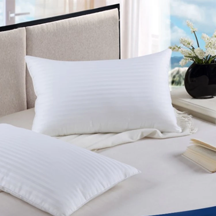 stripe jacquard fabric cotton neck pillow fashion soft pillow Hot Sale Luxury White Goose Down Standard Feather Pillow
