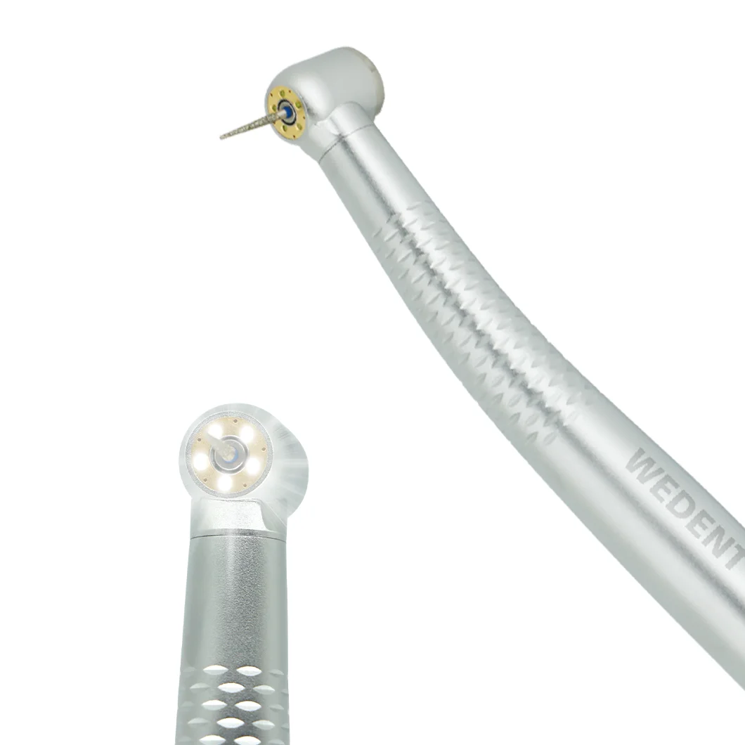 Dental Unit 4 Holes Portable Turbine Handpiece Torque Head 5 LED Light High Speed Dental Handpiece