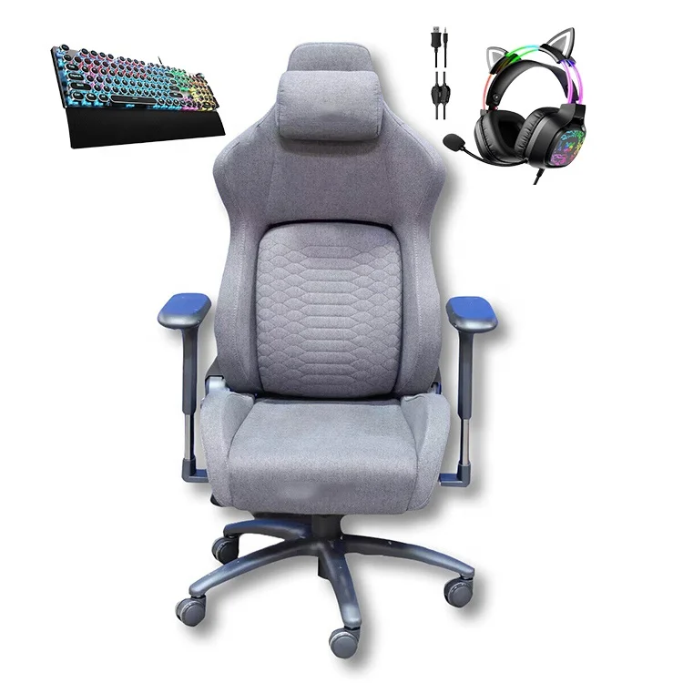 Профессиональное игровое кресло 2024 ПК лучшее эргономичное Сетчатое офисное профессиональное гоночное с Rgb-клавиатурой и наушниками