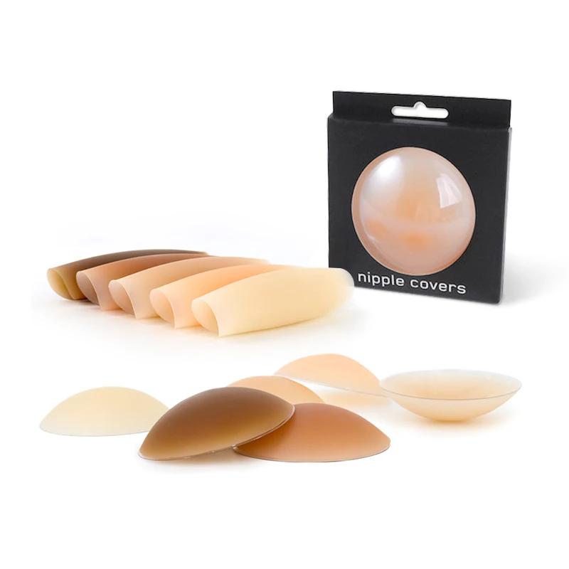 Custom Packaging Silicone Nipple Cover No Glue Invisible Reusable Nipple Pasties Cover Adhesive Seamless Solid Nipple Pasties