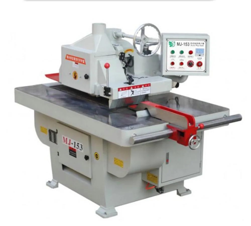 4inch thickness automatic feeding single blade rip saw MJ153/MJ163 wood edge trimming straight line rip saw