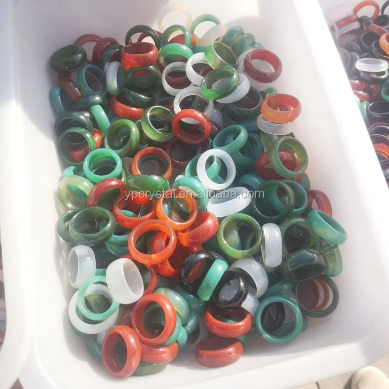 Factory direct selling Natural Jade Onyx Chalcedony Pendant Female Ring Crystal Ring