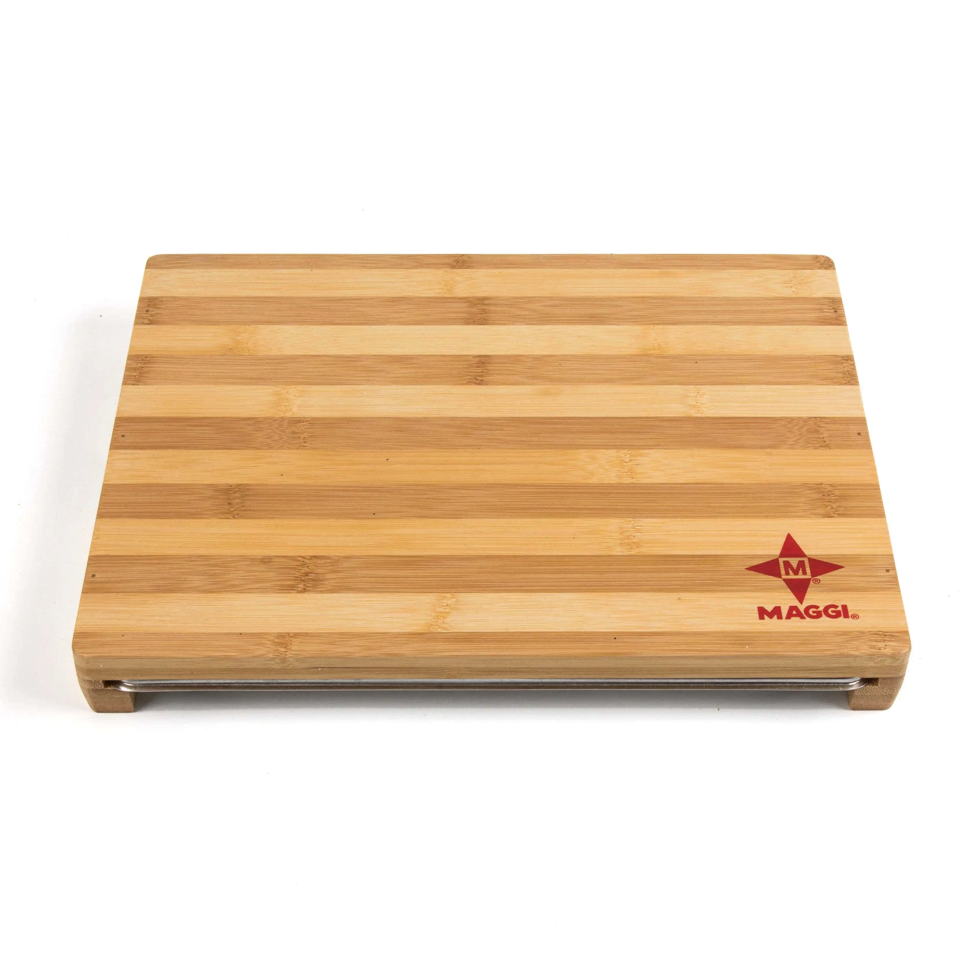 Custom Logo Bamboo Cutting Chop Board Drawer For The Kitchen With Stainless Tray Storage