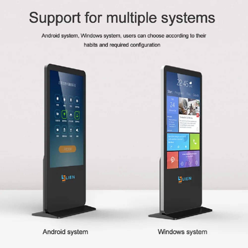 commercial supermarket store video playing audio sign board outdoor led monitor touch screen advertisement