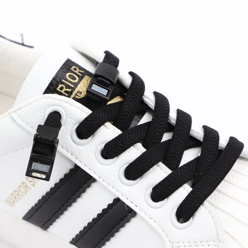 New Quick Metal lock Magnetic Shoe Laces Flat Elastic Lazy Shoelace Sneakers Shoes No Tie Shoelaces