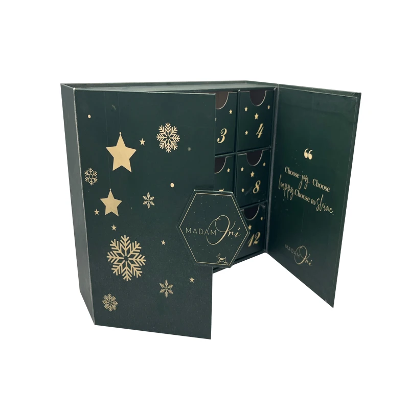 Hight Quality Low Price 12 Days Good Price Custom Number Christmas Advent Packaging Carton Calendar Gift Paper Box