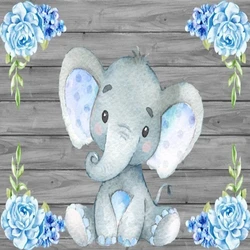 Elephant Baby Shower Backdrop Elephant Photography Background 7x5ft Elephant Birthday Party Banner Backdrops