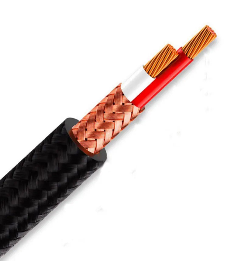 Cotton Sleeve Banana Gold Plated Connector Black Microphone 2 Core Cable Speaker Cable  XLR-3Pin Male xlr microphone cables