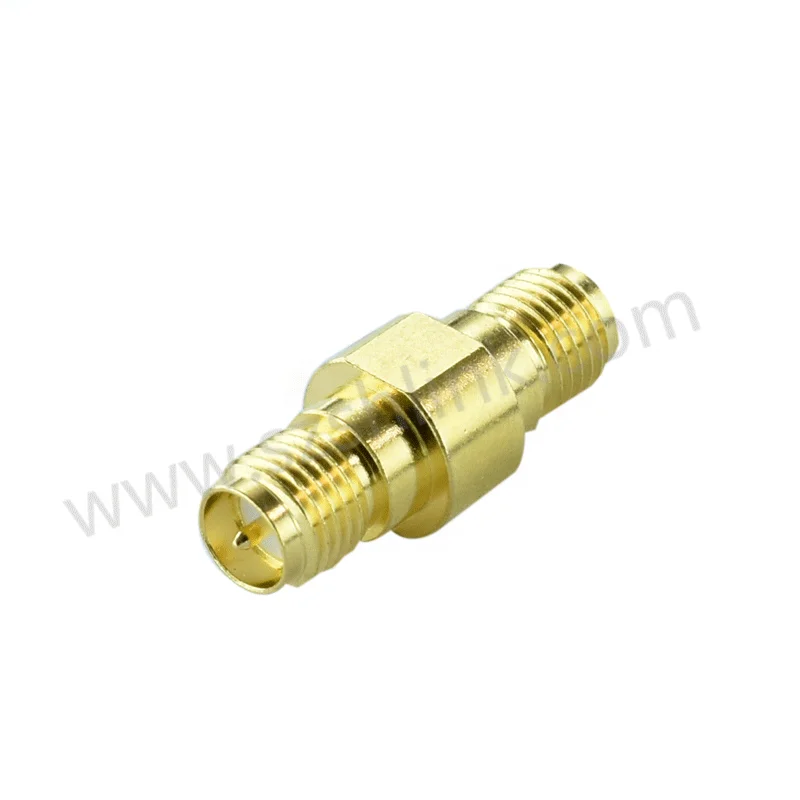 Gold plated  high performance RF coaxial adapter RP-SMA female to RP-SMA female