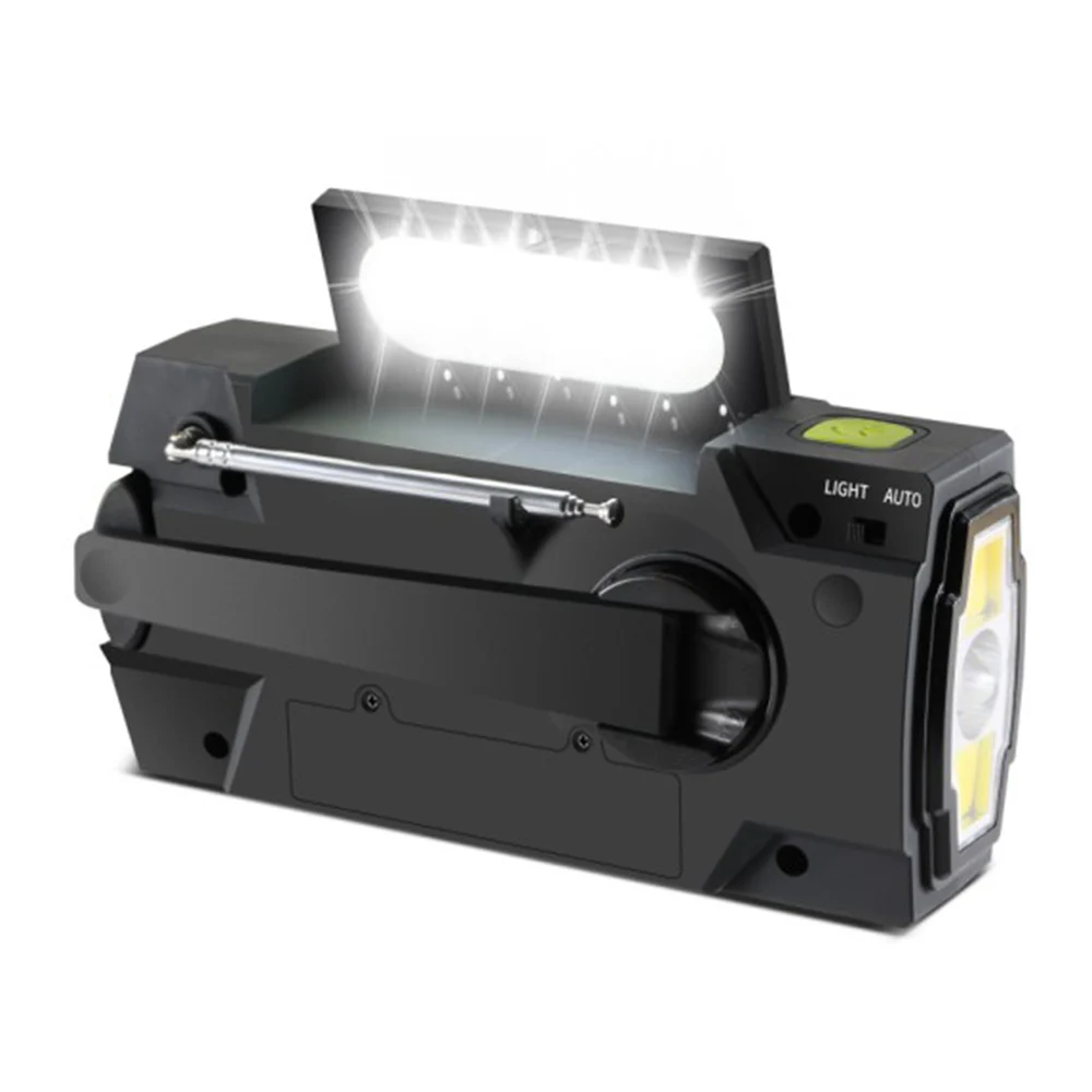 Emergency Radio 4000mAh Hand Crank Solar Weather Radio AM/FM Portable Radio with Flashlight&Reading Lamp