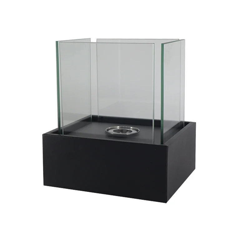
Rectangle Outside Glass Bio Ethanol Ventless Tabletop Fireplace 