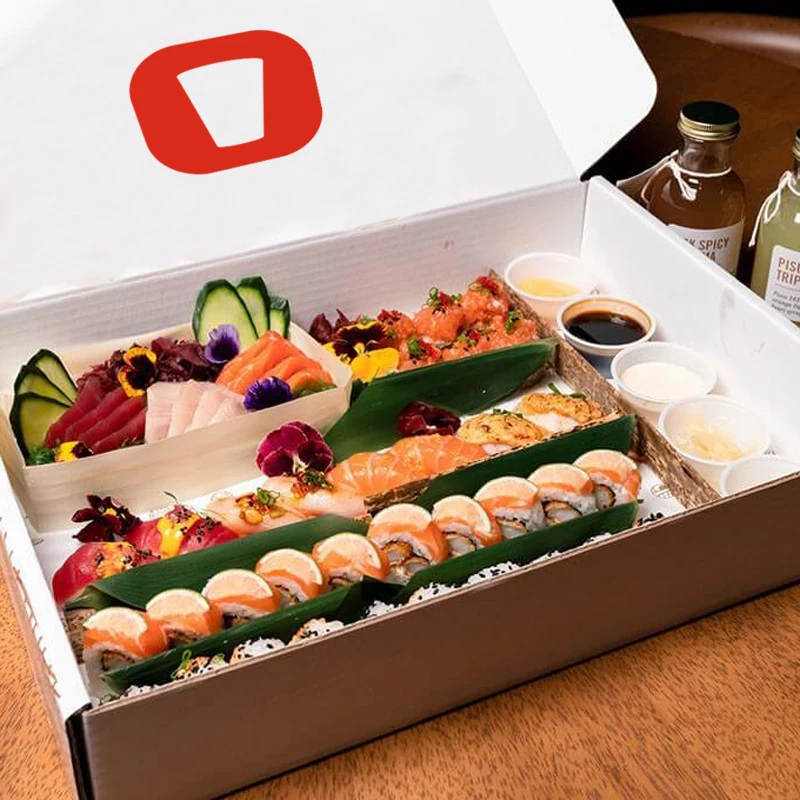 LOKYO wholesale cardboard paper container food packaging disposable custom logo sushi takeaway togo box