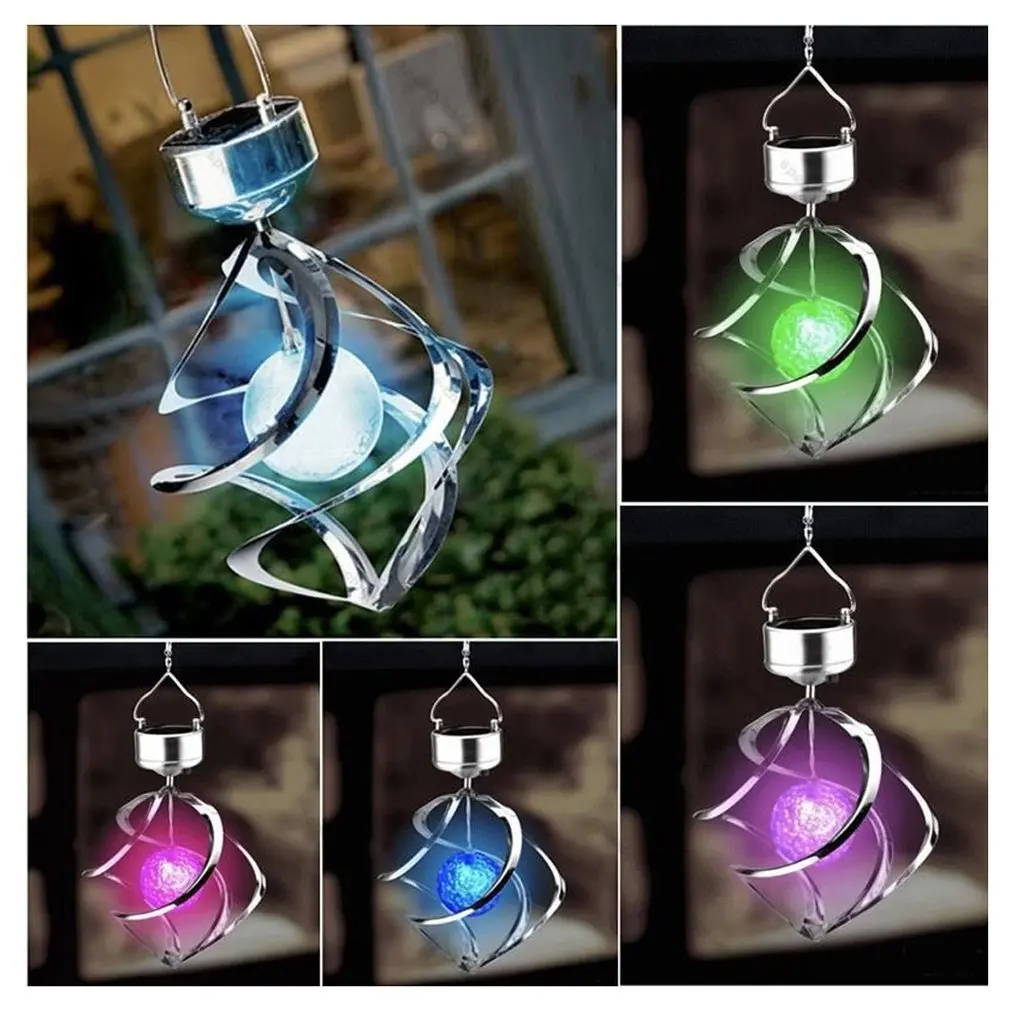 Outdoor waterproof decoration wind turn lamp, Solar courtyard chandelier, wind bell lamp