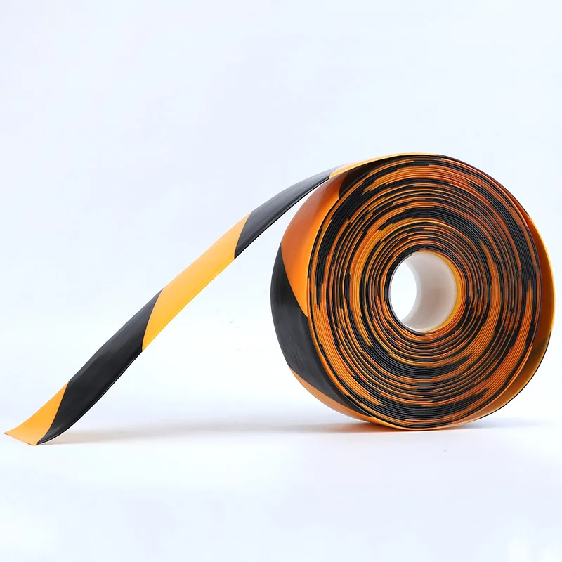 1mm Thick 3 Inch 75mm 80mm PVC Vinyl Black and Yellow Super Heavy Duty Type Floor Marking Tape Manufacturer