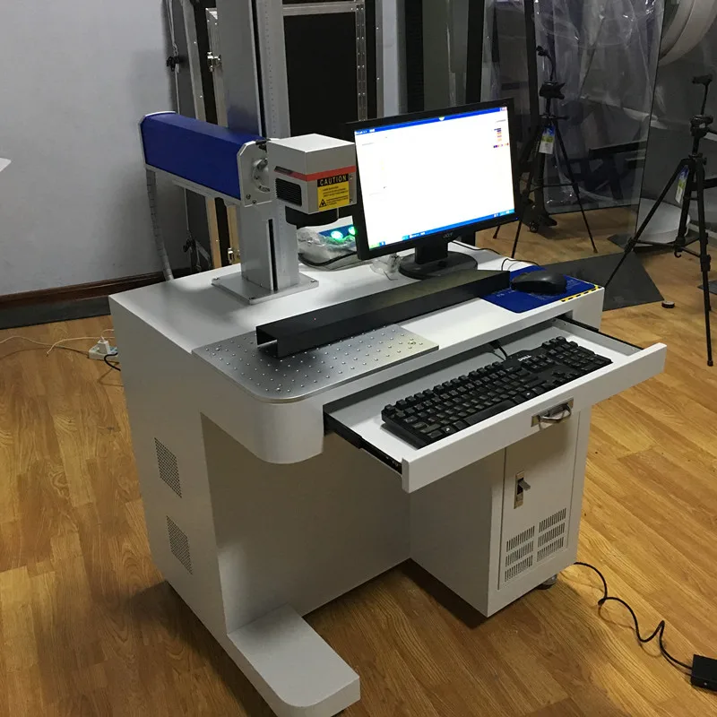 30w 50w desktop dynamic focus three type fiber co2 uv lazer jewellery cutting color laser marking 3d printer machine