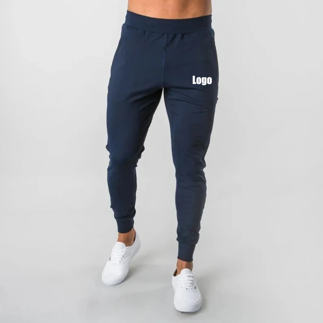 Custom Logo Drawstring Workout Fitness Gym Jogger Pants Slim Fit Sports Training Sweatpants With Zipper Pockets