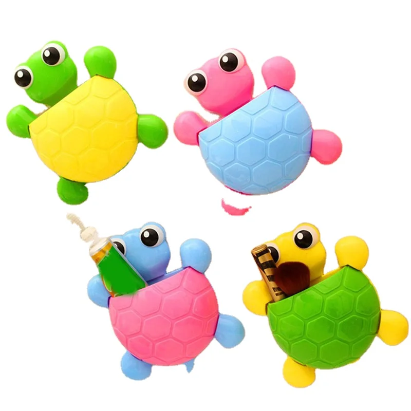 Cartoon Design Turtle Sucker Hook Toothbrush Holder Cute Tortoise Children Toothbrush Holder Bathroom Decoration Accessories