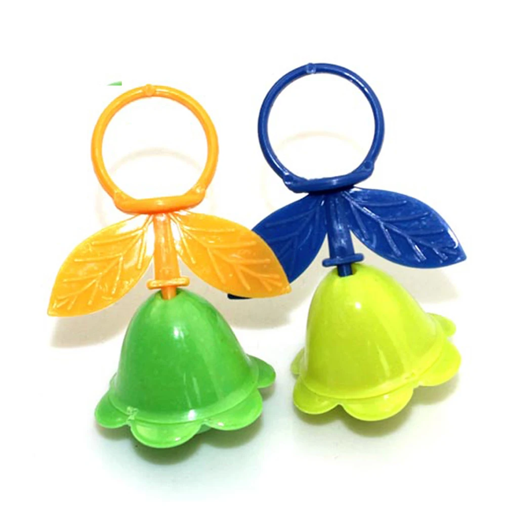 Promotional Cheapest Funny Plastic Finger Toy Rattle Flower Rings For Girl Play game