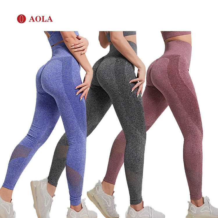 
AOLA High Quality Fashion Push Up Compression Seamless High Waist Fitness Sport Leggings 