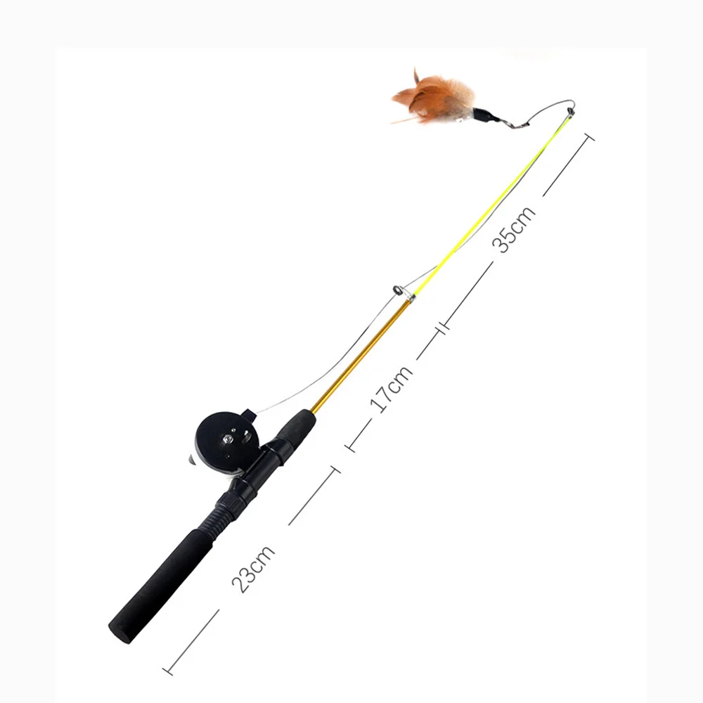 
Made in China superior quality pet toy cat teaser section telescopic fishing rod cat fishing toy 