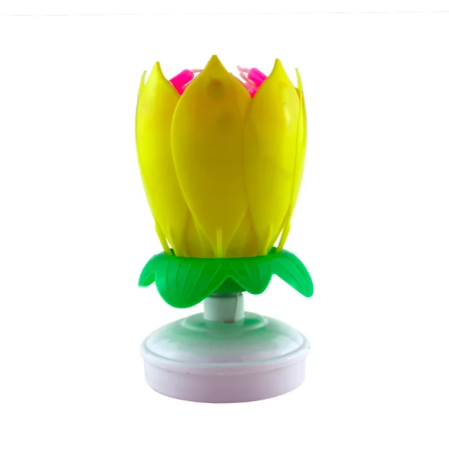 Happy Birthday Sparkle Music Flower Candles Birthday Music Candle Cake Topper lotus Cake Flower Candle