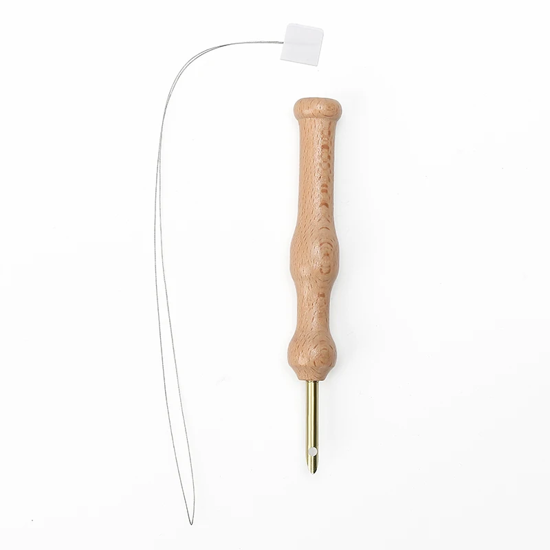 Wood Handle Sewing Weaving Felting Needle Craft Durable Knitting Embroidery Punch Needle Pen For Diy Tool Accessories