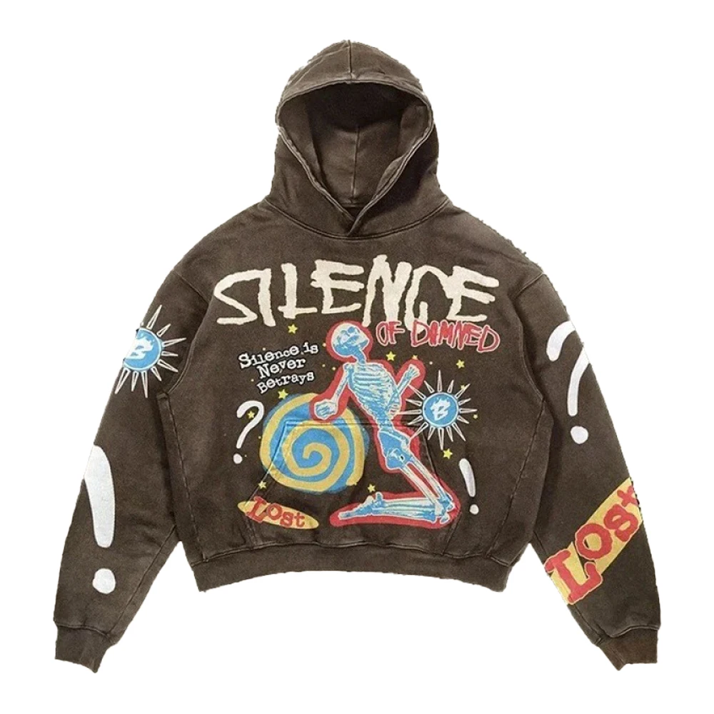 Custom Washed Blank Vintage Sun Fade French Terry 500GSM Heavyweight Crewneck Hooded Graphic Hoodies