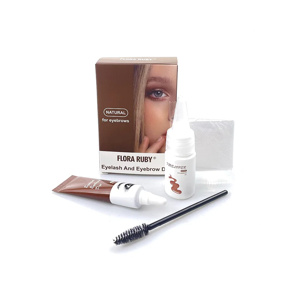 Brow Lash Tint FLORA Eyebrow Henna Dye Kit Gel Cream Organic Semi Salon Permanent Natural Long Lasting Henna For Eyebrows