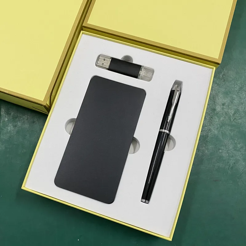 2022 JCX  hot sale powerbanks 10000mah & metal pen & pen drive 16gb gift sets with gift paper box