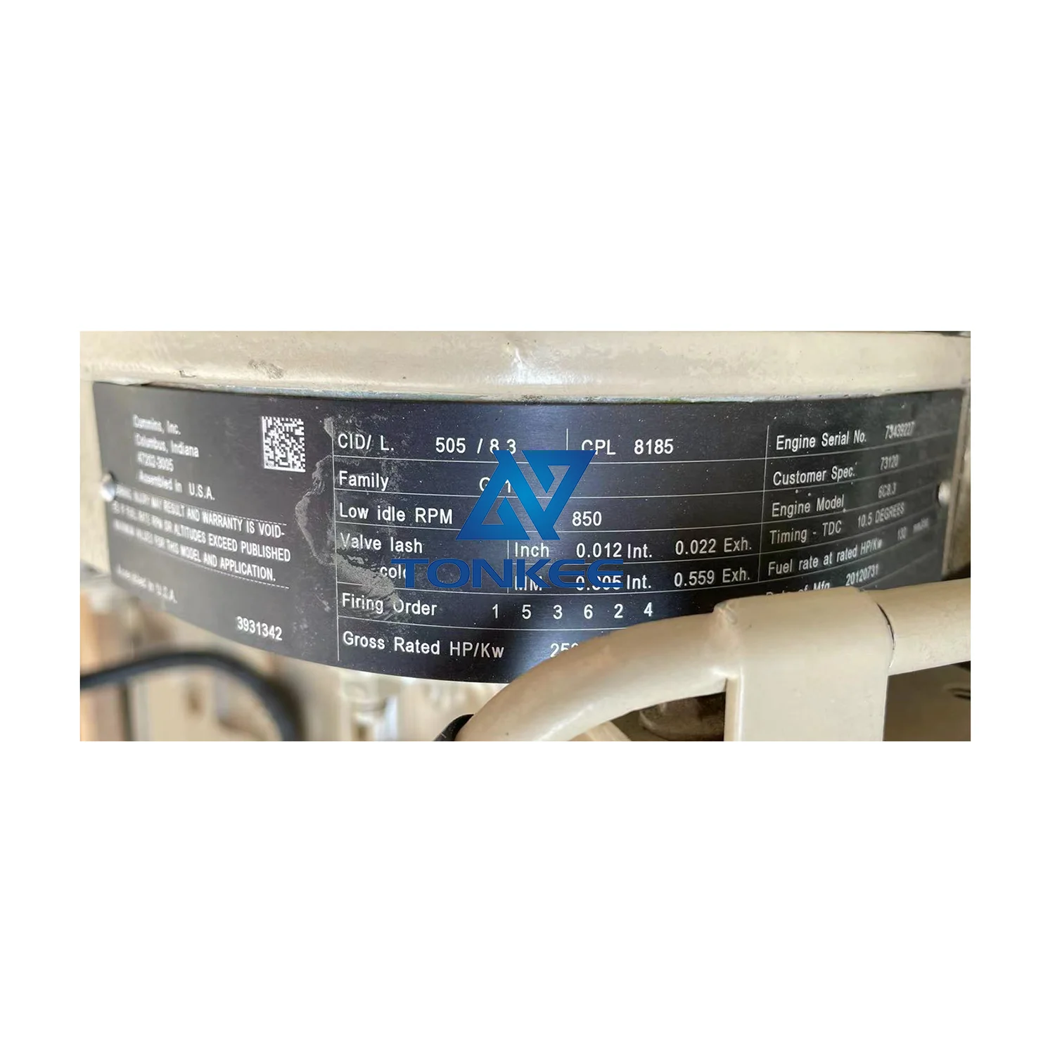 6C8.3 6CT8.3 Tier 2 186 KW 249 hp 2200 RPM diesel engine assy R320LC7 R330LC9S hydraulic excavator diesel engine assembly