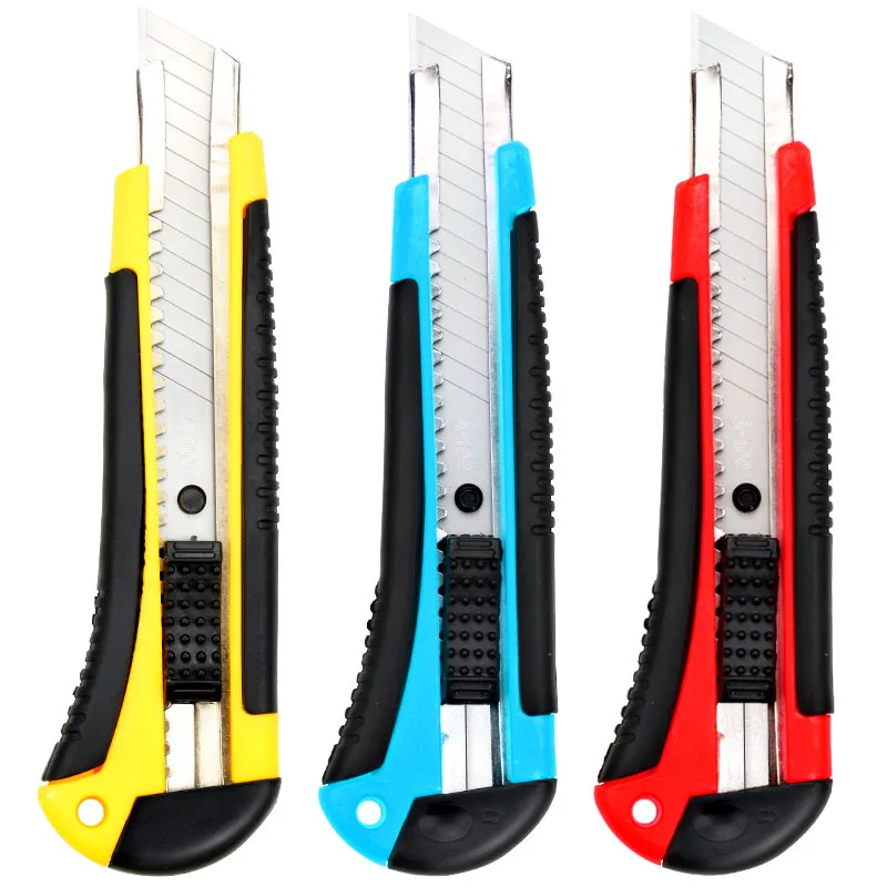High quality Snap-off Utility Knife household knife professional knife ABS+TPR handle 2pcs spare blade