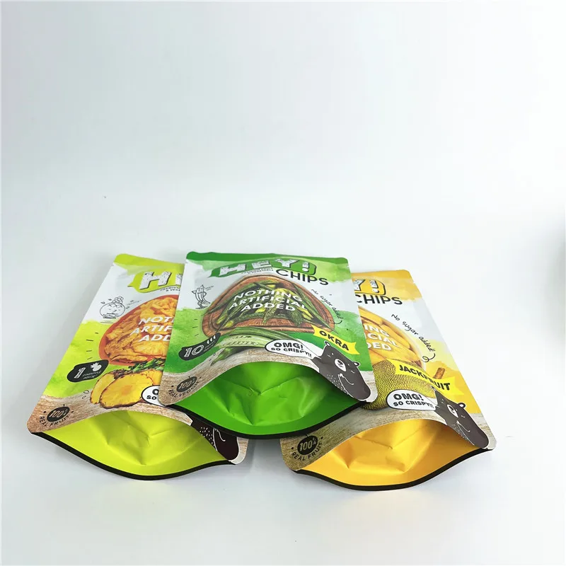 2022 hot sale food grade dry fruit bags smell proof stand up ziplock pouch for dried banana mango bag