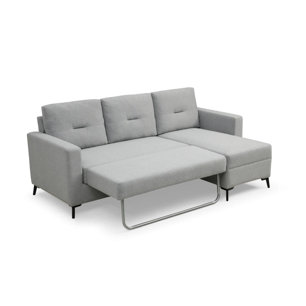 VASAGLE New 3 Seat L Shaped Corner Sofa Bed Living Room Fabric Pull Out Sofa Bed