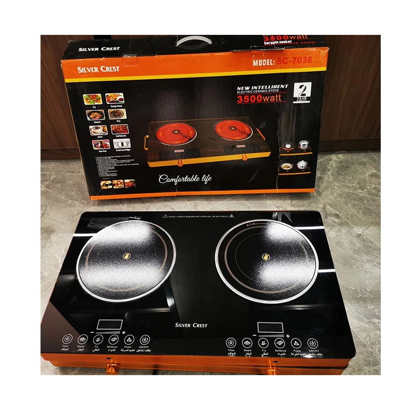 Factory Newest Design 220-240v One Induction And One Infrared Zone 2 Burners Cooktop