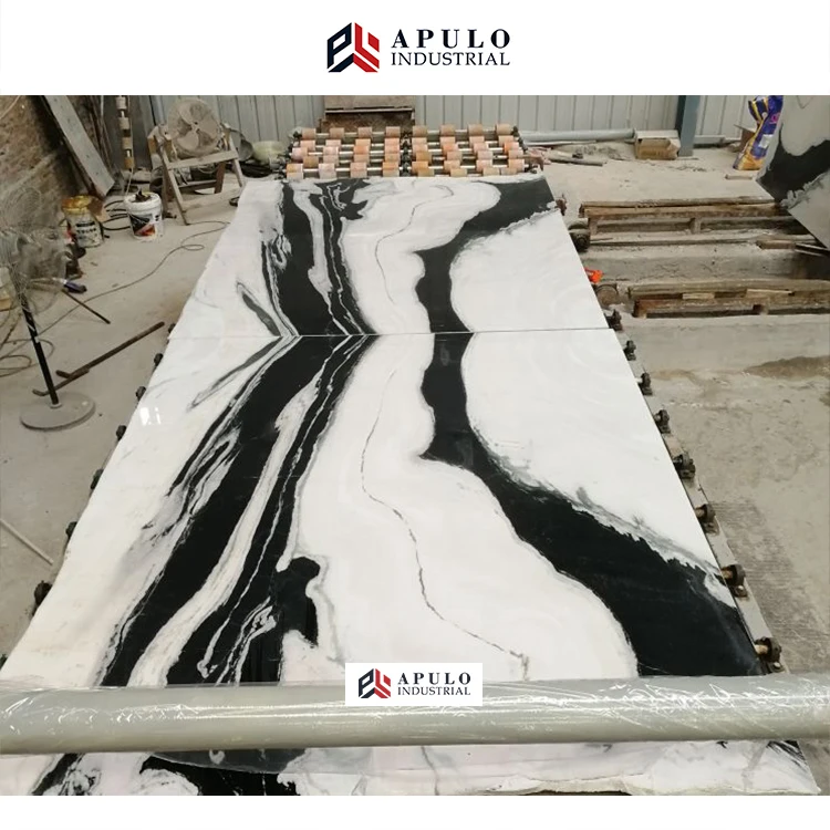Factory direct white panda bianco lasa macchia vecchia polished dalmata marble stone grey slab marble panda floor tiles