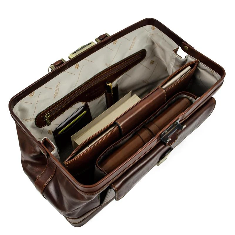 
Doctor Bag Unsix Easy To Clean Large Capacity Leather Doctor Bag 