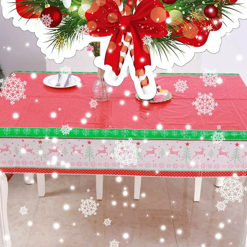 2020 New Arrival Merry Christmas Plastic Table Cover Party Disposable Tablecloth Party Supplies Table Cloth