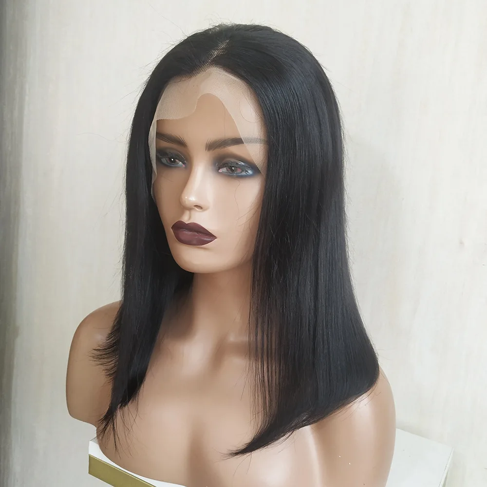 wholesale cuticle aligned raw hair glueless hd lace frontal wigs, Transparent Straight  curly wave 134 Lace Part Wig