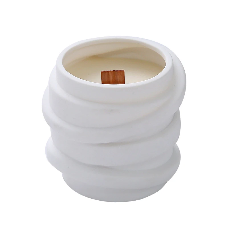 Wholesale Unique Irregular Shape Matte Ceramic Jar Empty Candle Container for Candle Making Luxury Candle Jar