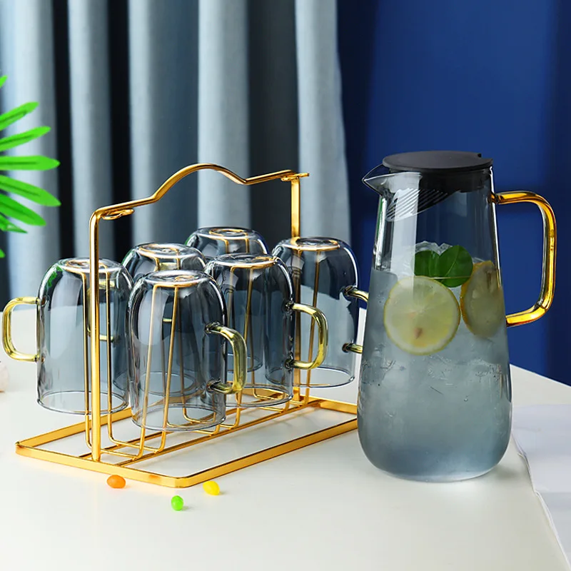 Hot/Cold Water Jug, Juice and Iced Tea Beverage Carafe Glass Water Pitcher