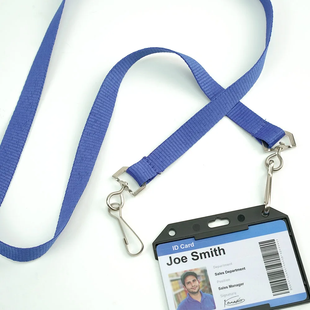 (3/8") Flat Lanyards Hook for ID Card & Badge Holder Great Nurse Accessories with Double Metal Bestom Custom 10mm Polyester