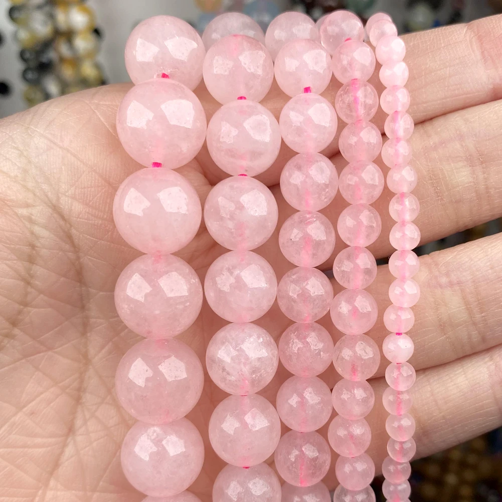 Wholesale 4mm/6mm/8mm/10mm Lapis Lazuli Rose quartz Amethyst Natural Stone Loose Beads for Bracelets Necklace Jewelry Making